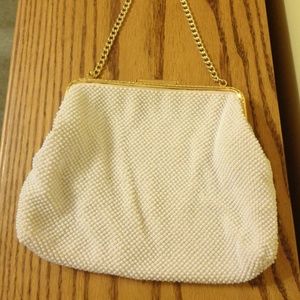 Vintage white beaded purse